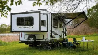 travel trailers with a rear slide out bed